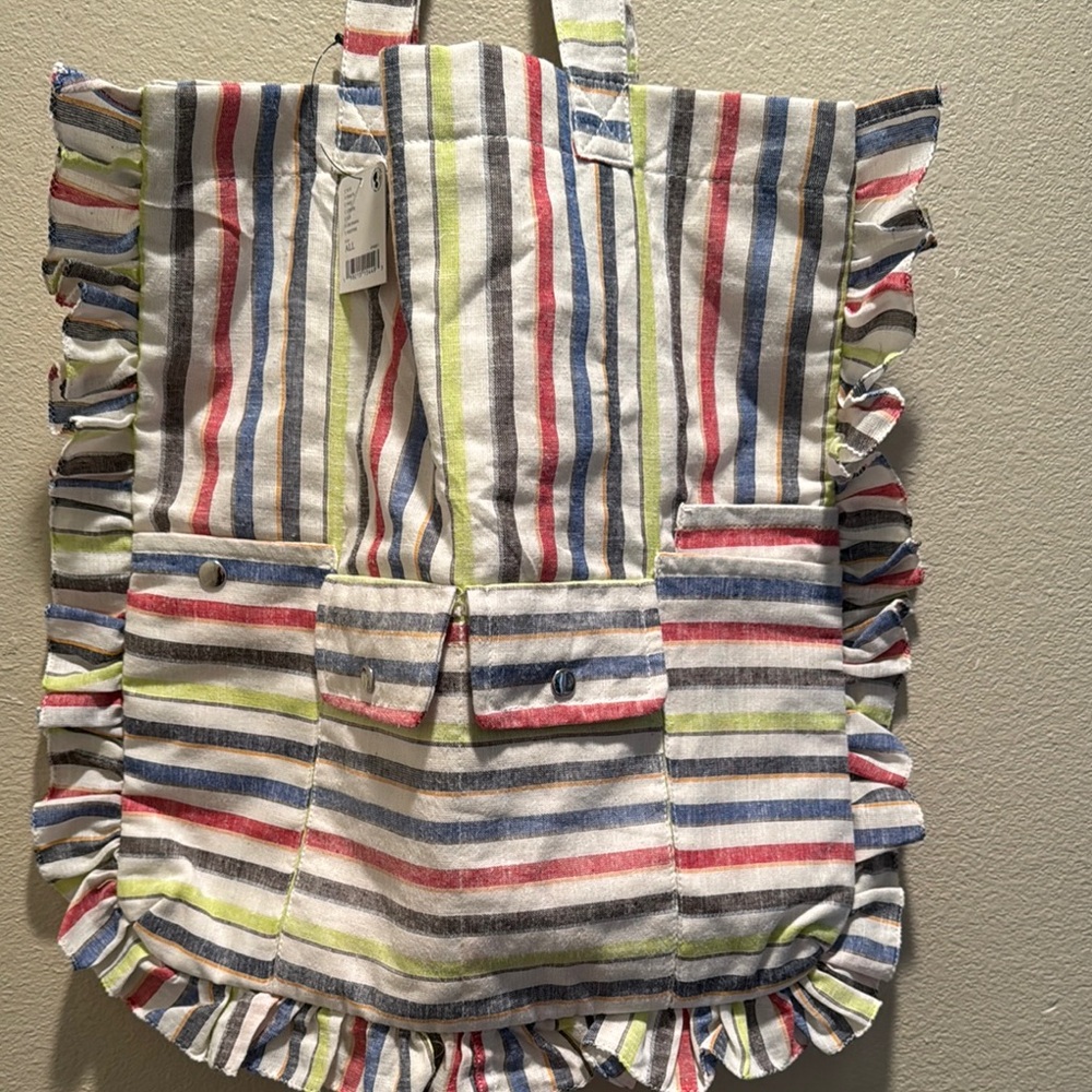 Free People Red and Blue Striped Satchel